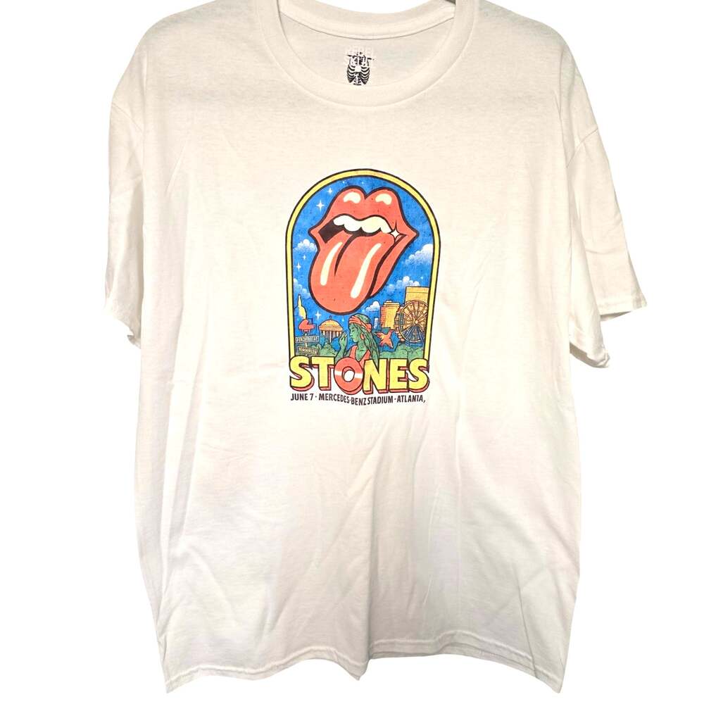 Rolling Stones 2024 Atlanta Georgia June 7 Concert Shirt Men's Large White NEW